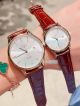 Hot Sale Replica Longines  Lovers Watch White Dial Stainless Steel Case Red Leather Strap Watch (6)_th.jpg